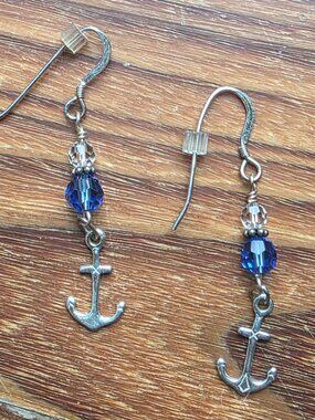 Etsy Anchors Away Nautical Beaded Charm Earrings